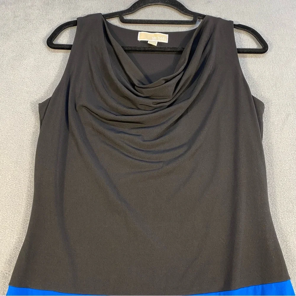 Michael Kors women’s black, Blue, & White Sleeveless stretch Colorblock Dress, S
